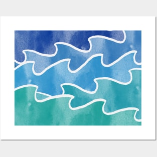 Gradient Waves Posters and Art